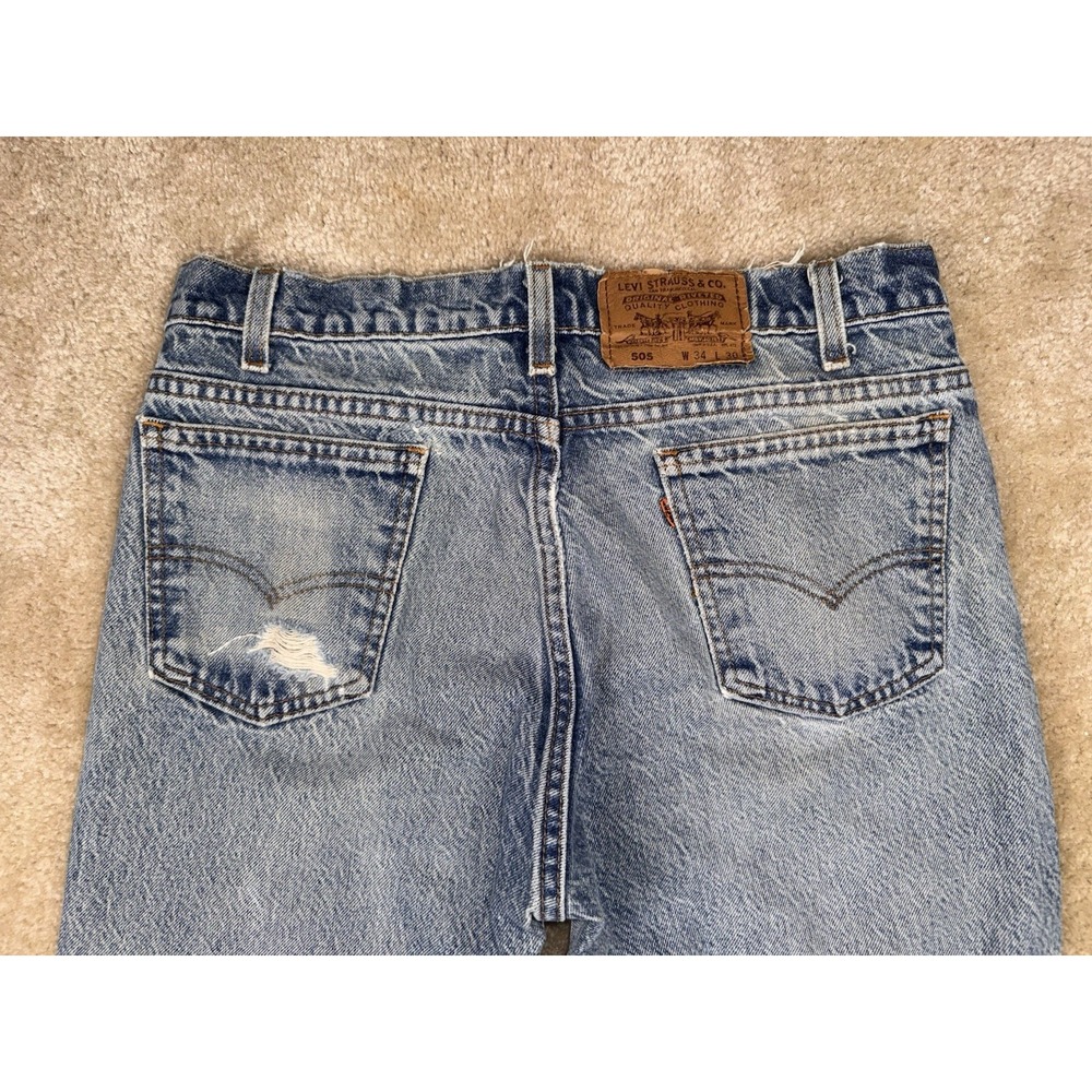 Vintage Levi's 517 Orange Tab Jeans USA Made 34x30 Distressed Faded Y2K